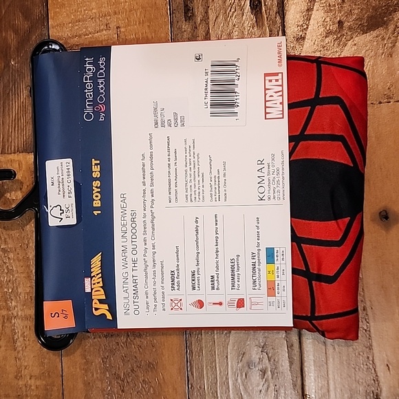 ClimateRight by Cuddl Duds Spiderman Boys Thermal Set Size Small 6/7 - Picture 6 of 11
